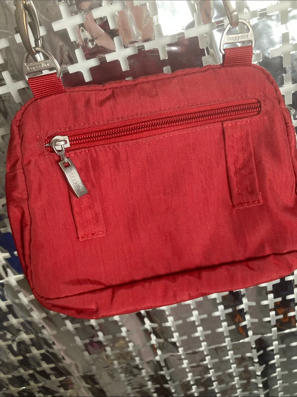 Baggallini Red Multi-Zip Crossbody with Adjustable Strap